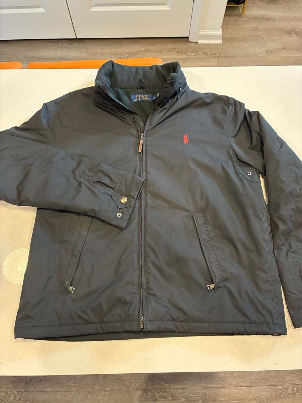 Vintage Polo Ralph Lauren Fleece Lined Jacket Size L Black